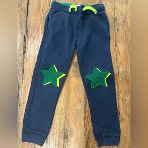 Kids Navy Joggers with Green Star Patches